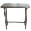 Bk Resources Stainless Steel Work Table Flat Top With Open Base 48"Wx18"D VTTOB-1848